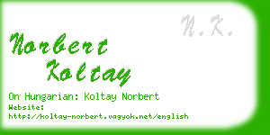 norbert koltay business card